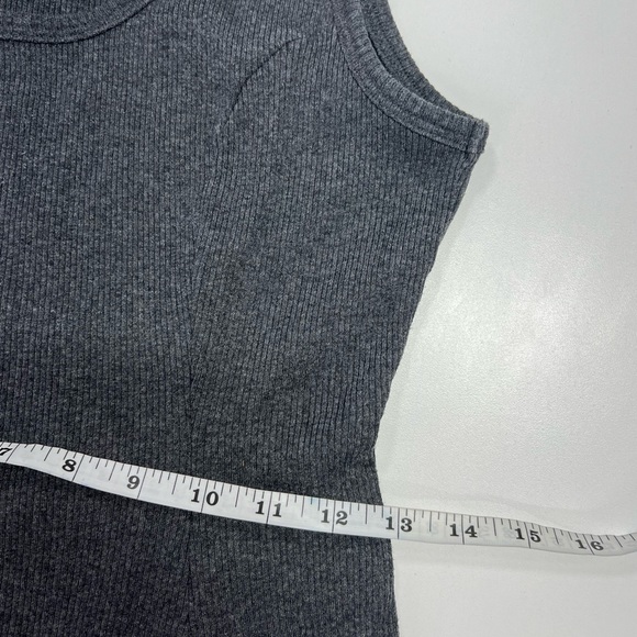 Vintage 90s Zaloni by Jalate Ribbed Tank Swing Dress Size Small Gray - Picture 7 of 13